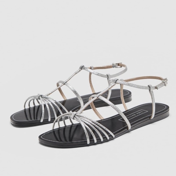 zara strappy flat sandals